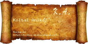 Koltai Anikó névjegykártya