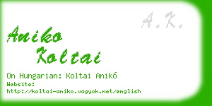 aniko koltai business card