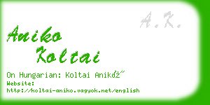 aniko koltai business card